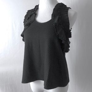 Deletta mixed media sleeveless top size MP NWT